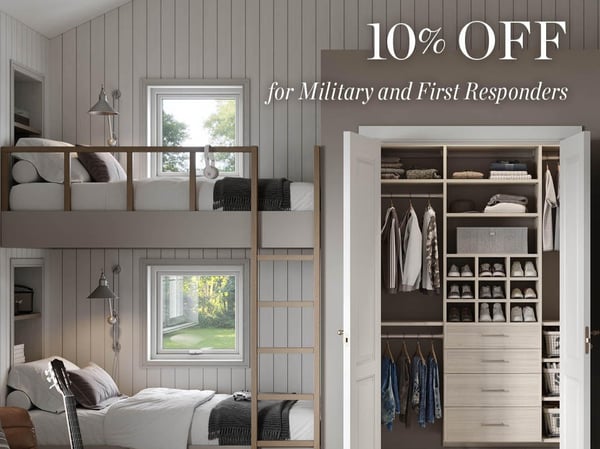 Military Save 10% California closet San Diego military discount
