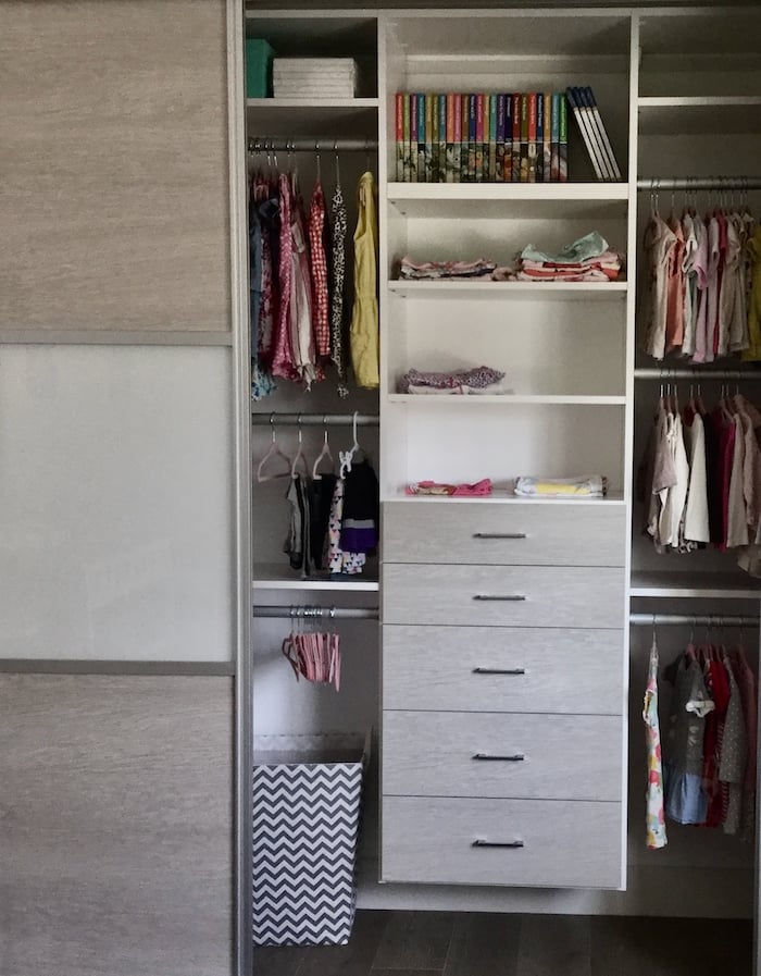 Reach-in nursery closet Nursery reach in closet.