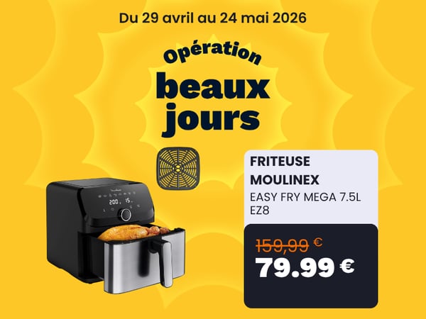 Friteuse sans huile MOULINEX Easy Fry XXL 7.5L EZ855D20
chez boulanger lyon cordeliers
