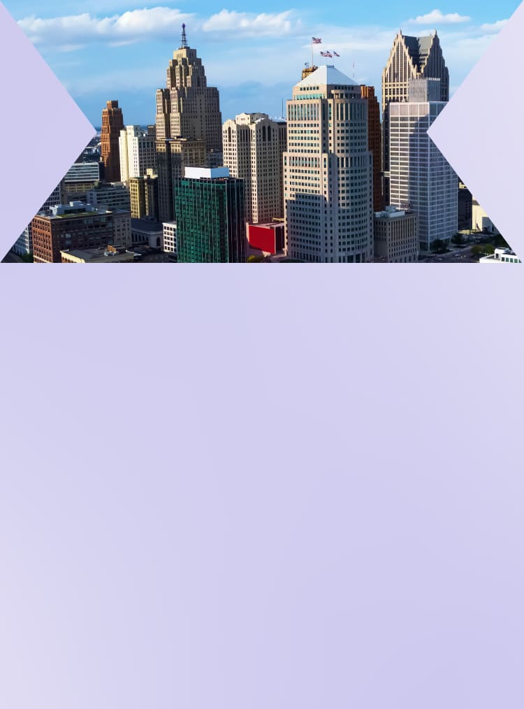 the skyline of Detroit, Michigan