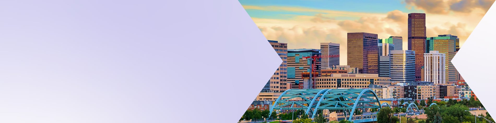 the skyline of Denver, Colorado, often referred to as the Mile High City