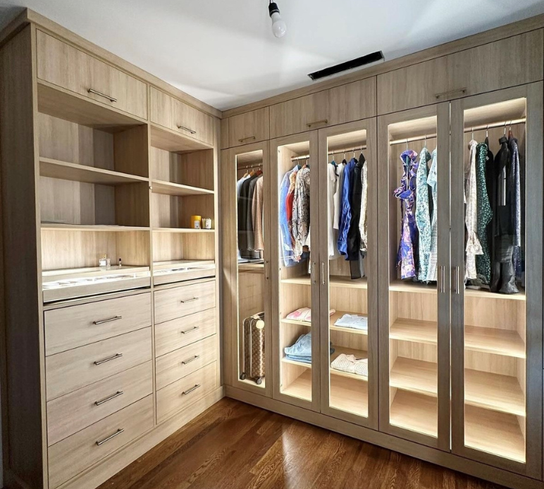 Modern Walk-in Closet California Closets Long Island City New York walk in closet design walk in closet designer custom closets closet ideas closet drawer organizer luxury closets custom cabinets