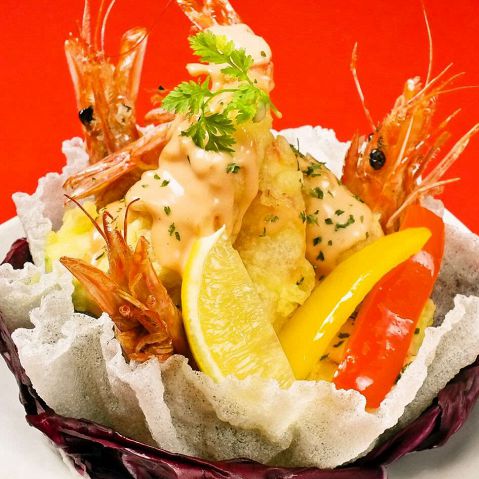 アボカドと海老のぱりぱりチリマヨ