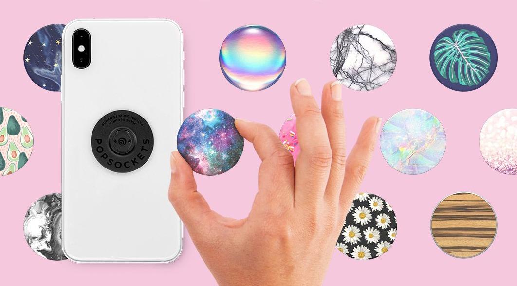 PopSockets being selected for mobile phone
