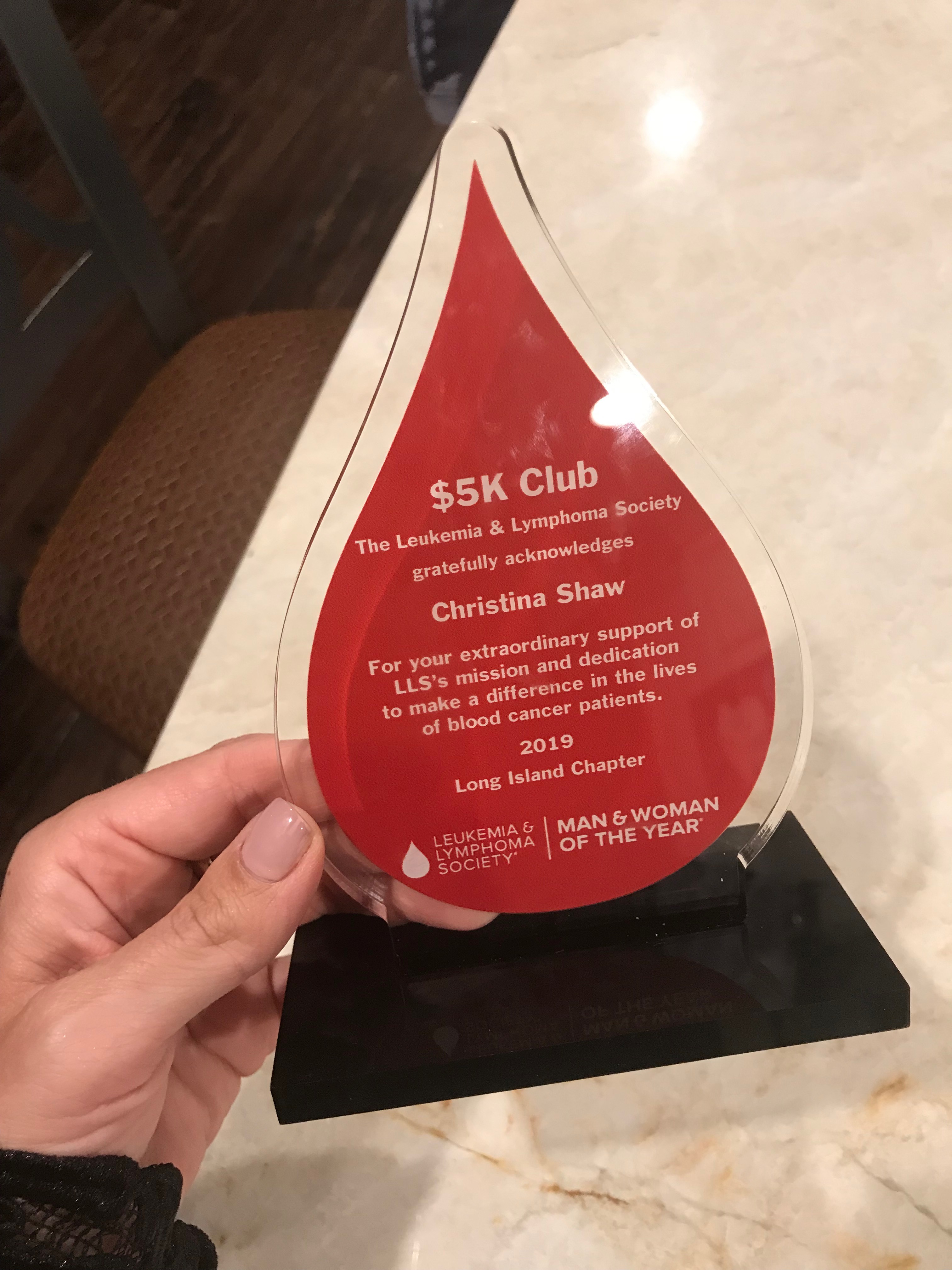 The Leukemia & Lymphoma Society (LLS) Long Island Chapter $5k Award