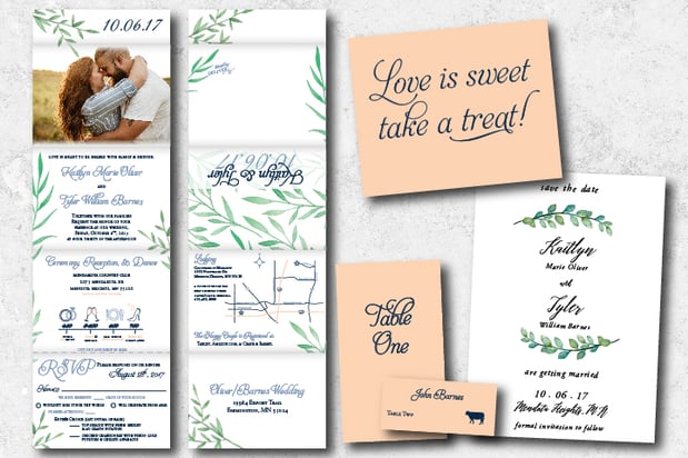 Assorted wedding printed materials