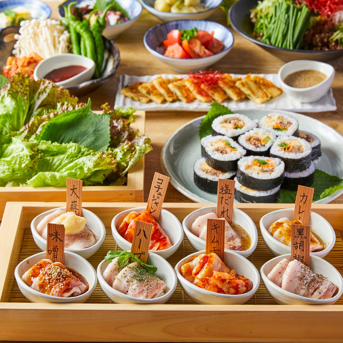 《8色サムギョプサルコース》2時間飲み放題!数量限定*8色サムギョプサル・チヂミなど【7品4000円】