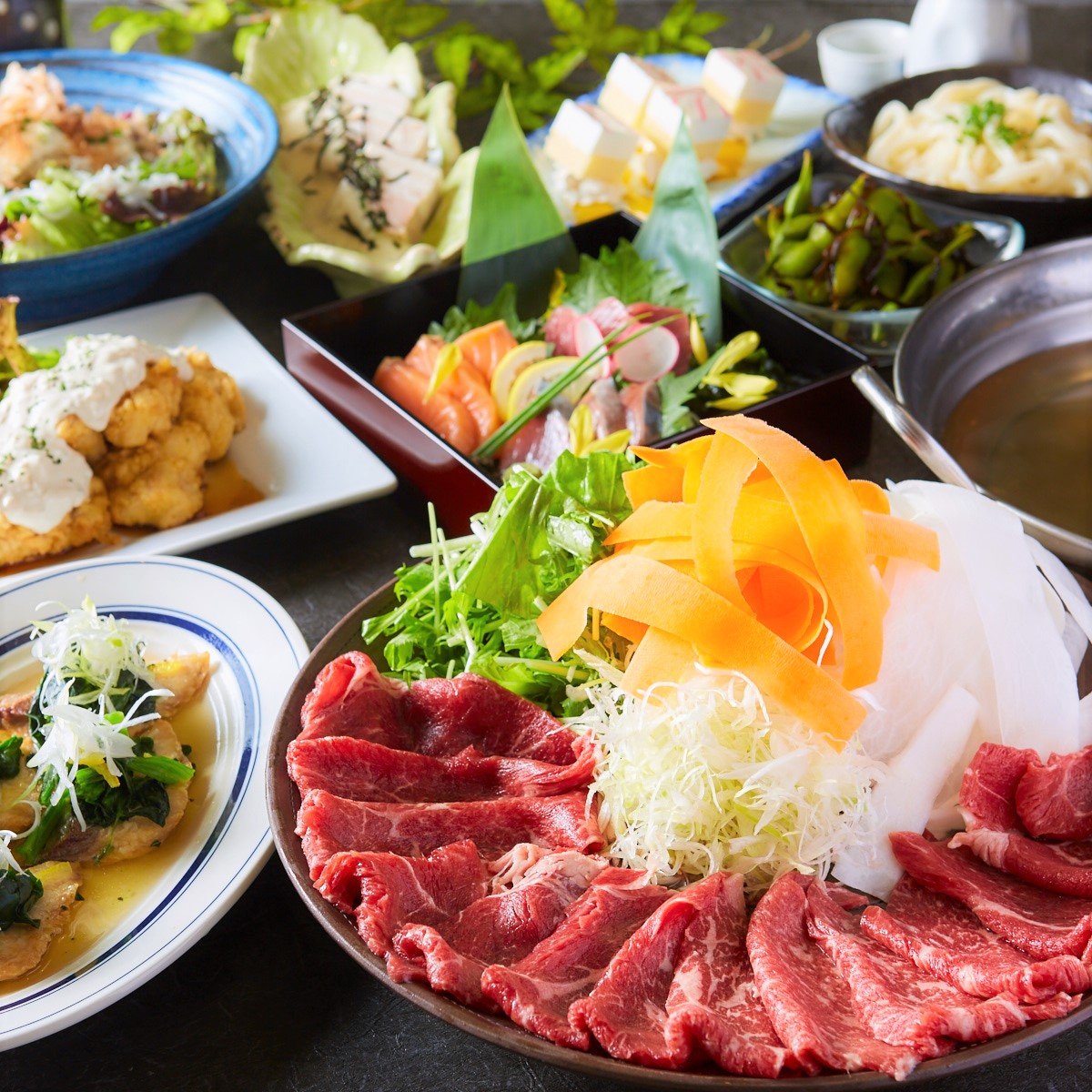 ●響●特選牛すき焼き・天麩羅など贅沢和食堪能!豪華贅沢三昧コース《3時間飲み放題付》8品 6000円