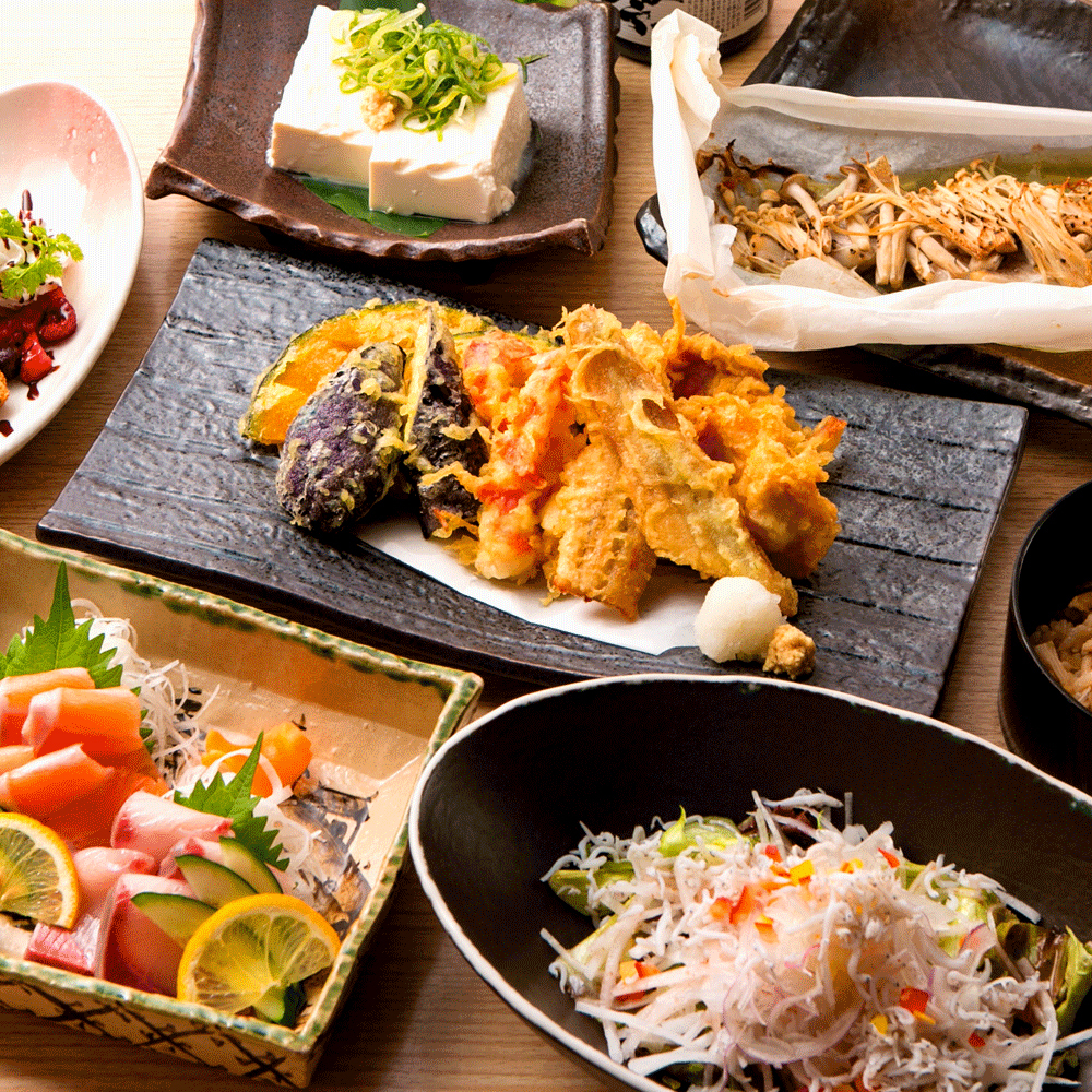 ■雅-Miyabi-■名物 天婦羅2種盛り付き♪天菜の人気No.1コース【2時間飲み放題付き7品3480円】