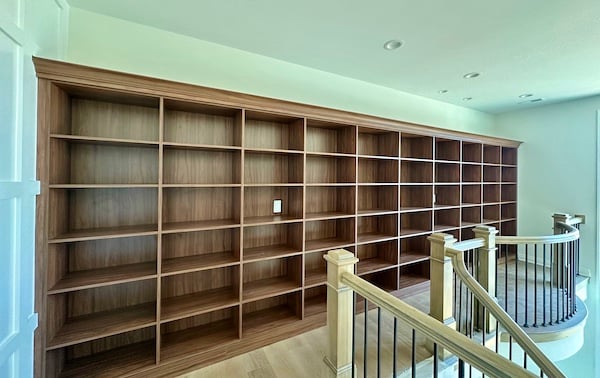 Built-In Library for the Family Built-in bookshelves and shelving for home library storage solutions and home organization in Plymouth, Michigan