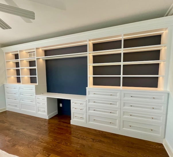 Custom Wardrobe Custom wardrobe cabinets with built-in storage, shelving, and closet organization. Birmingham, Michigan