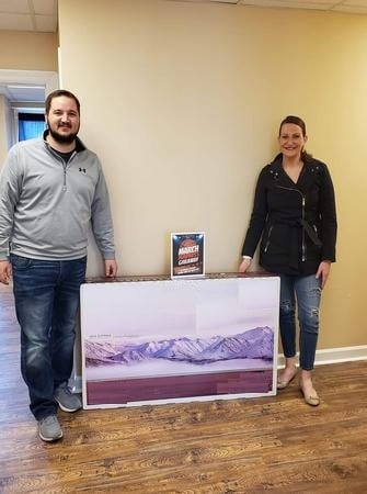 Caliegh got to take home a brand new 4k TV by winning our Giveaway!