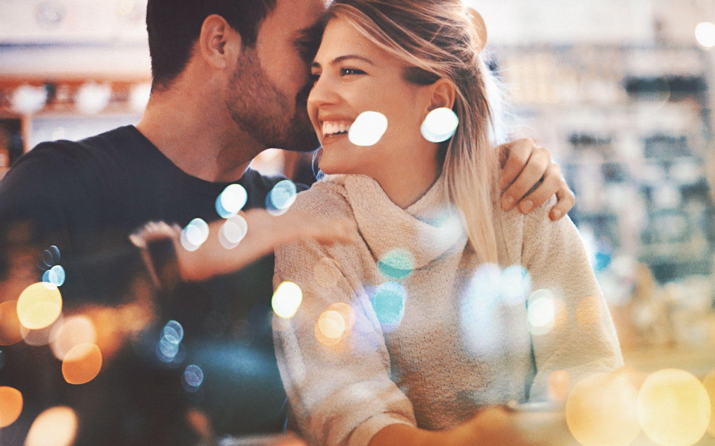 Couple enjoying the holiday season.
