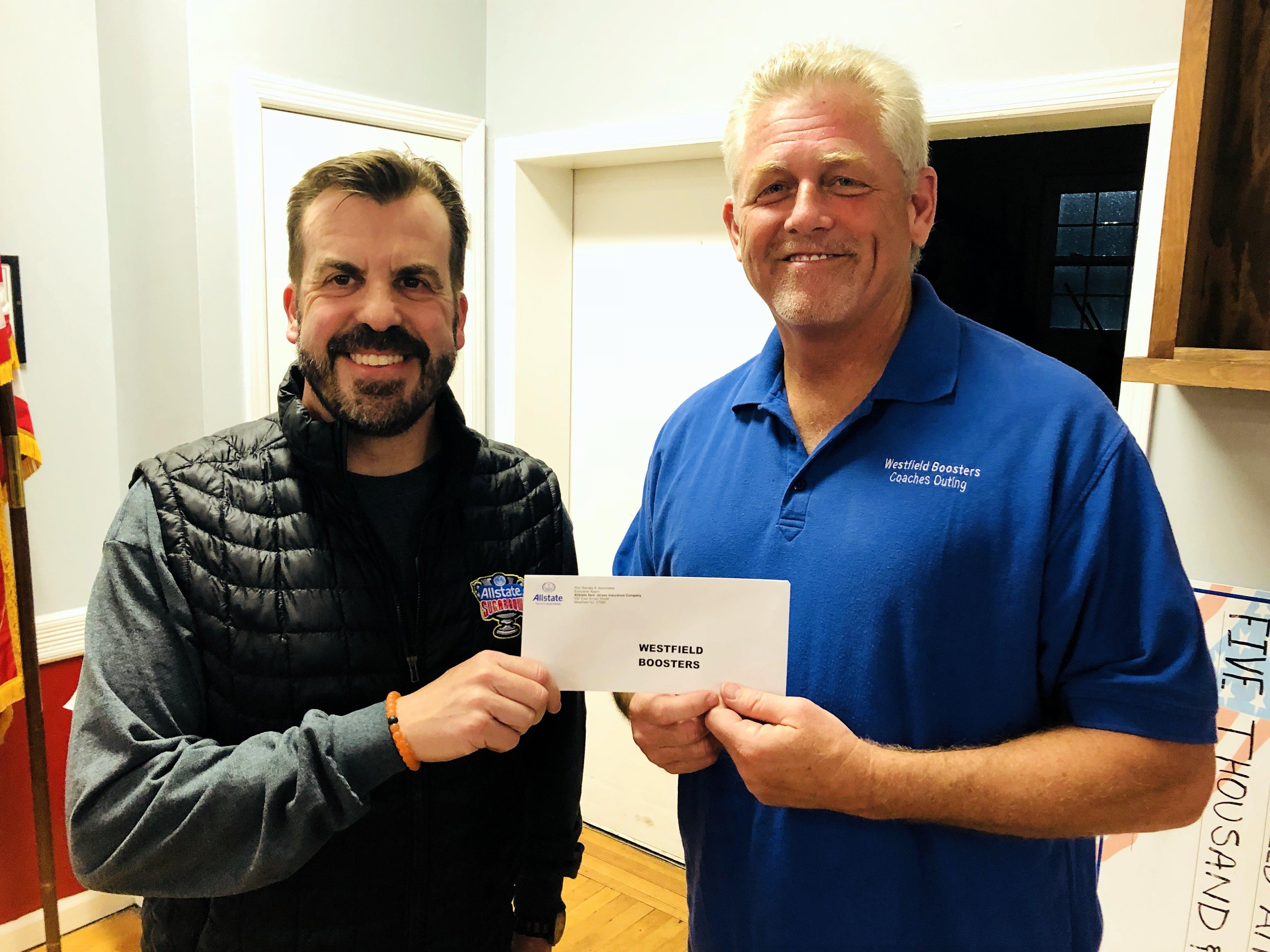 Presenting an Allstate Foundation Helping Hands Grant to the Westfield Boosters Association