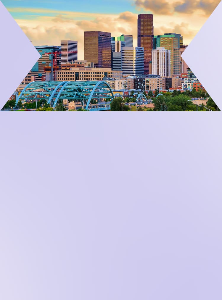 the skyline of Denver, Colorado, often referred to as the Mile High City