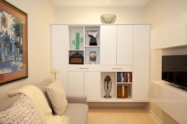 Custom Wall Unit System for Living Room Storage Custom Wall Unit/Wardrobe Style for living room storage by California Closets of Philadelphia and Delaware