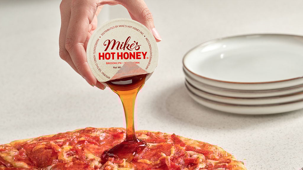 Papa Murphy's Ultimate Pepperoni Pizza drizzled with Mike's Hot Honey.