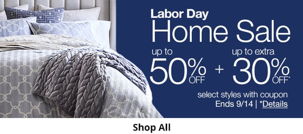 Save up to 50% off on items for the home during JCPenney's Labor Day Home Sale