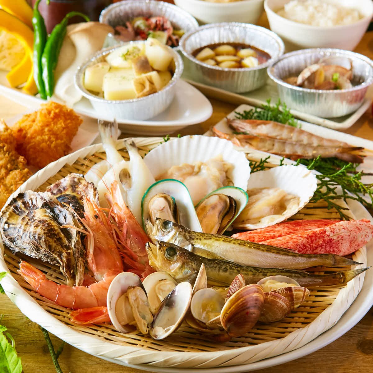 期間限定★食べ放題★赤海老・蛤・アサリ等”17品”食べ放題♪【大波コース】1980円⇒888円/90分(税抜)