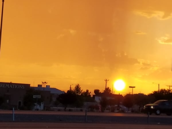 sunset over El Paso