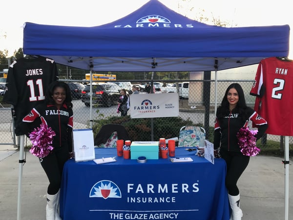 Farmers insurance booth at Parkview High School football game