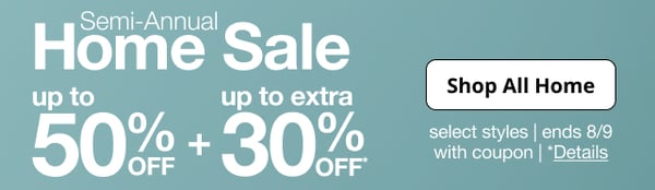 Save up to 50% off during JCPenney's Semi-Annual Home Sale!