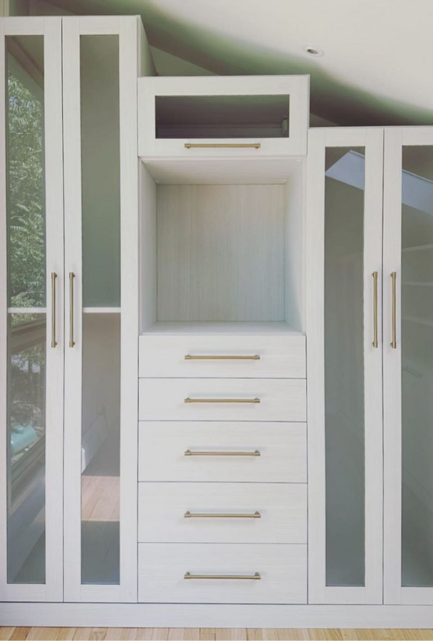 Luxe White Walk-in Closet California Closets Katonah New York small closet ideas white reach in closet storage cabinets closet organizers storage ideas for closets closet racks shelf organizer shoe storage