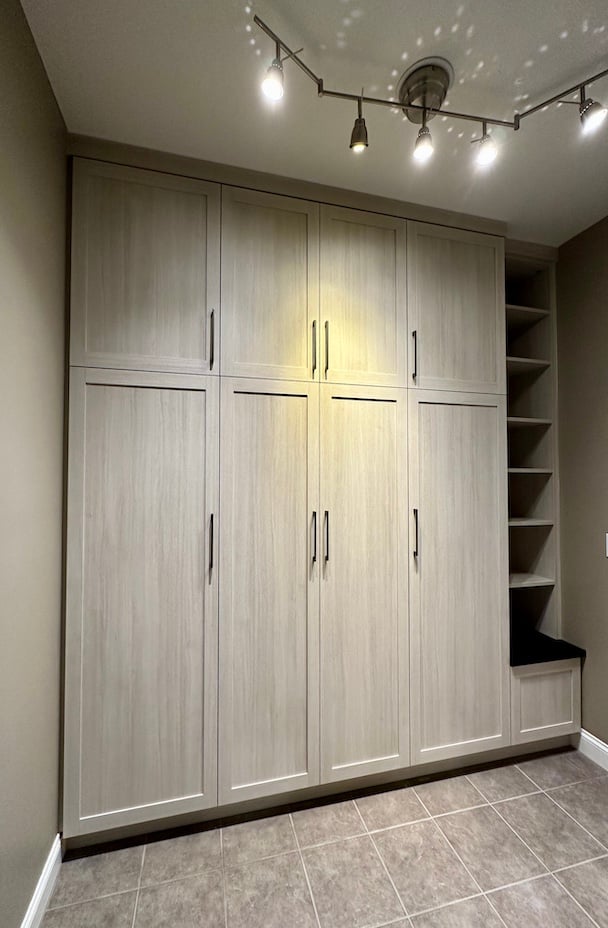 Custom Mudroom Storage mudroom, mudroom storage, mudroom cabinets, entryway storage, custom cabinets, storage solutions