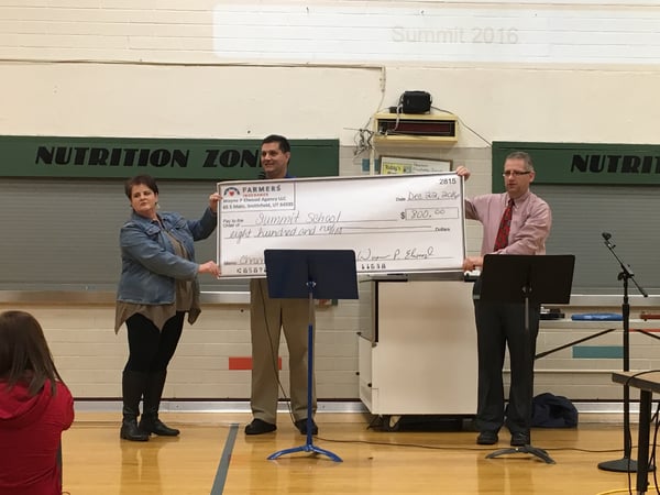 Farmers® Check Presentation to Summit Elementary