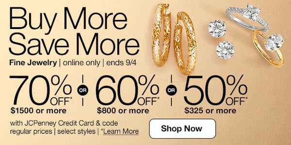Save up to 70% off on fine jewelry at JCPenney