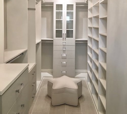 Light Walk-In Closet White walk-in closet