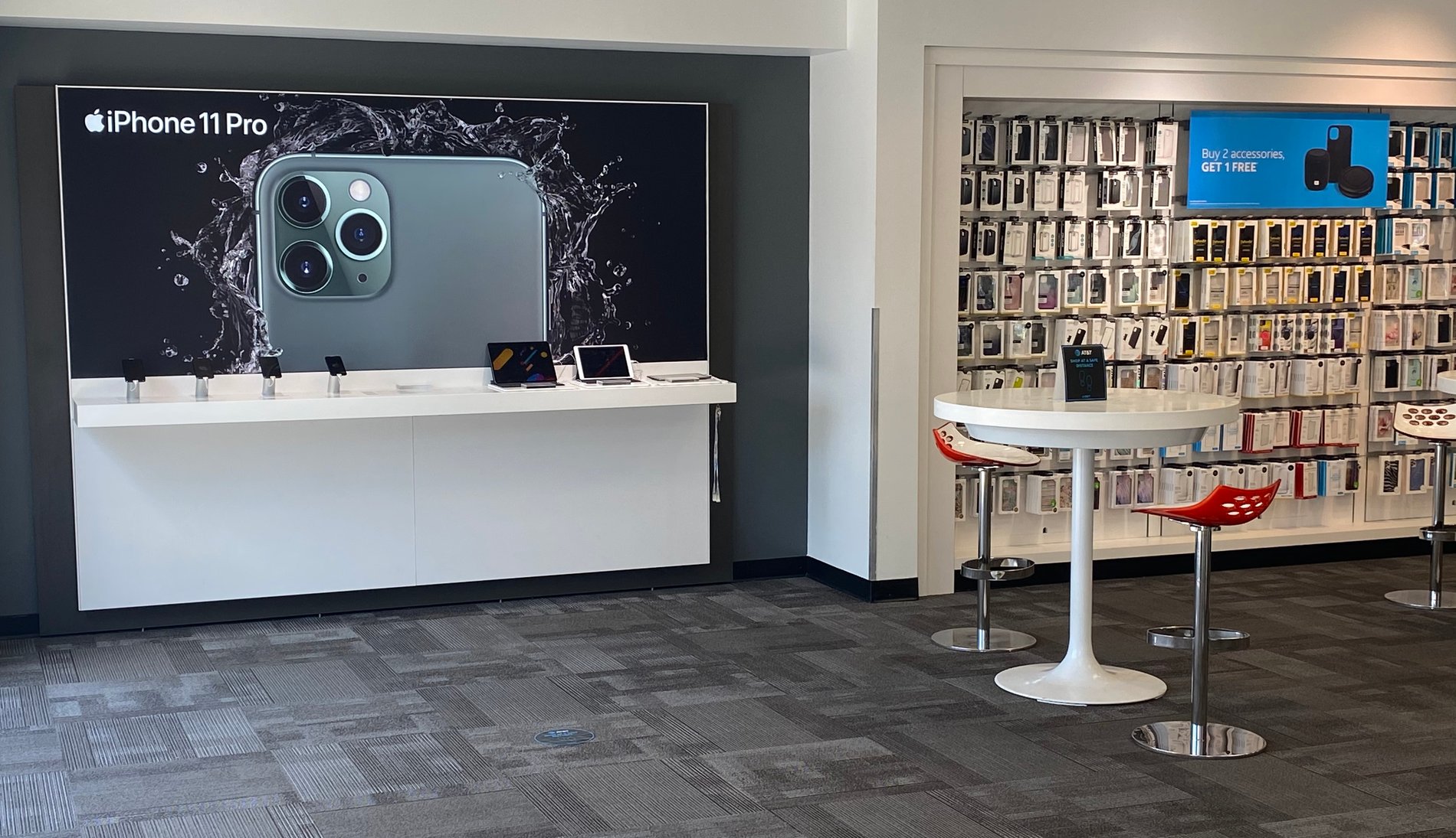 Left side of the store.