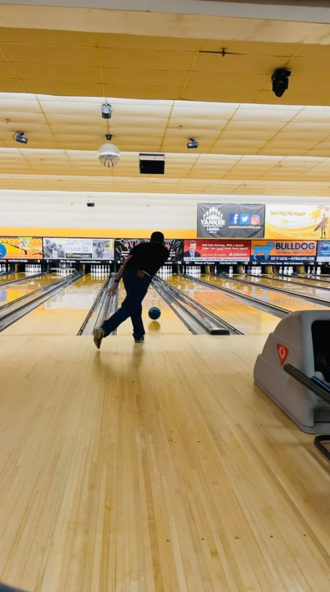 Representing Allstate at the Greater Keene Chamber of Commerce Bowling event, May 2022.