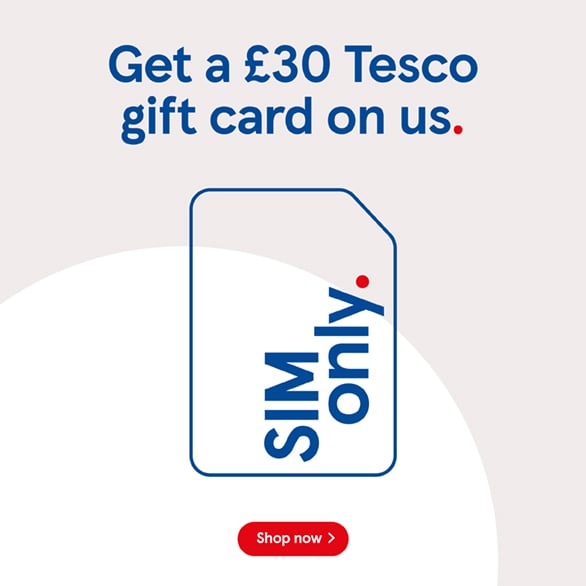 Get a SIM Only deal plus a Tesco gift card with Clubcard Prices at Tesco Mobile, Shop now
