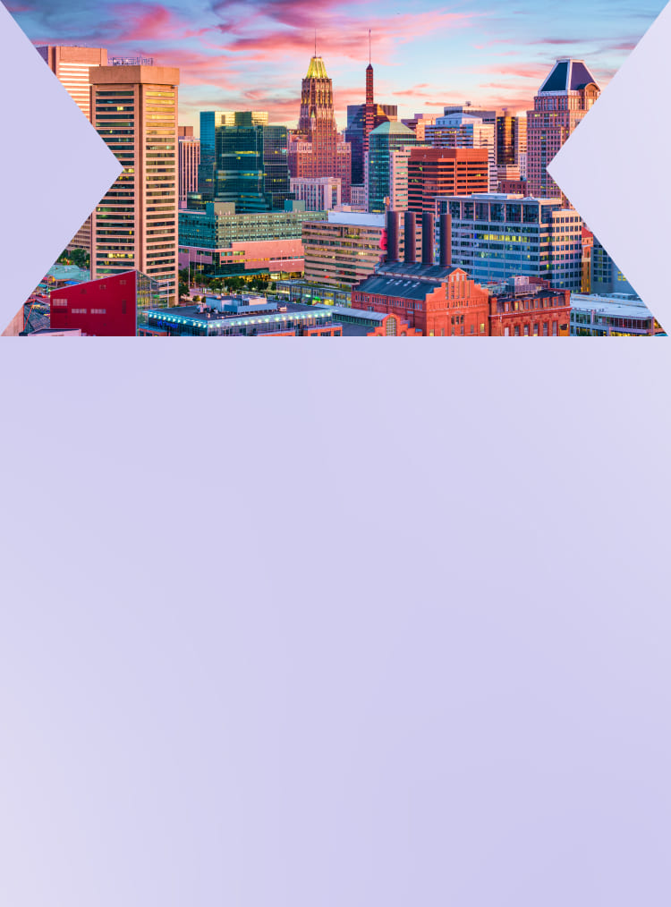 the skyline of Baltimore, Maryland