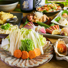 ≪雅コース≫★3時間飲み放題付き♪豪華雲丹出汁鯛のしゃぶしゃぶ付♪【10品4480円】