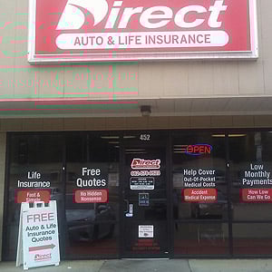 Direct Auto Insurance storefront located at 452 Highway 6 East, Batesville