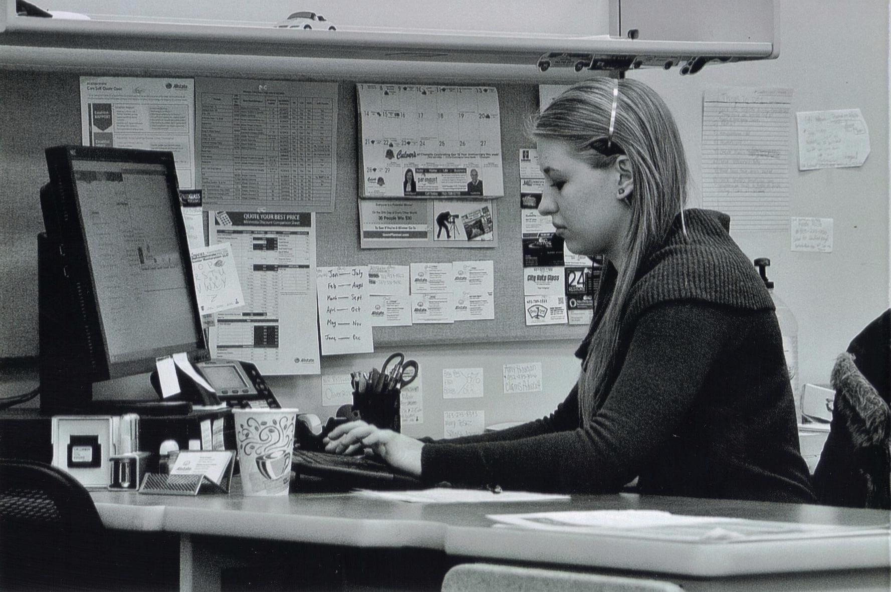Rachel hard at work and most likely finding a solution!