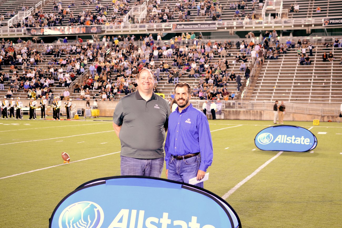 On the field at Princeton University representing Allstate for a Good Hands Field Goal Promotion