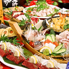 2月◆鯵の姿付豪華コース(鍋無)◆13種10品5000円→<生ビール付>2時間飲放付【4000円】