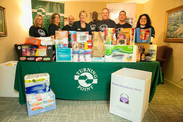 We collected supplies for Turning Point, a local domestic violence nonprofit that helps survivors in need.