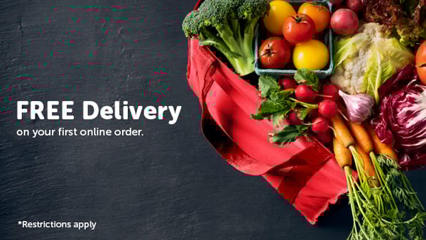 Picture of fresh vegetables. Free delivery on your first online order.