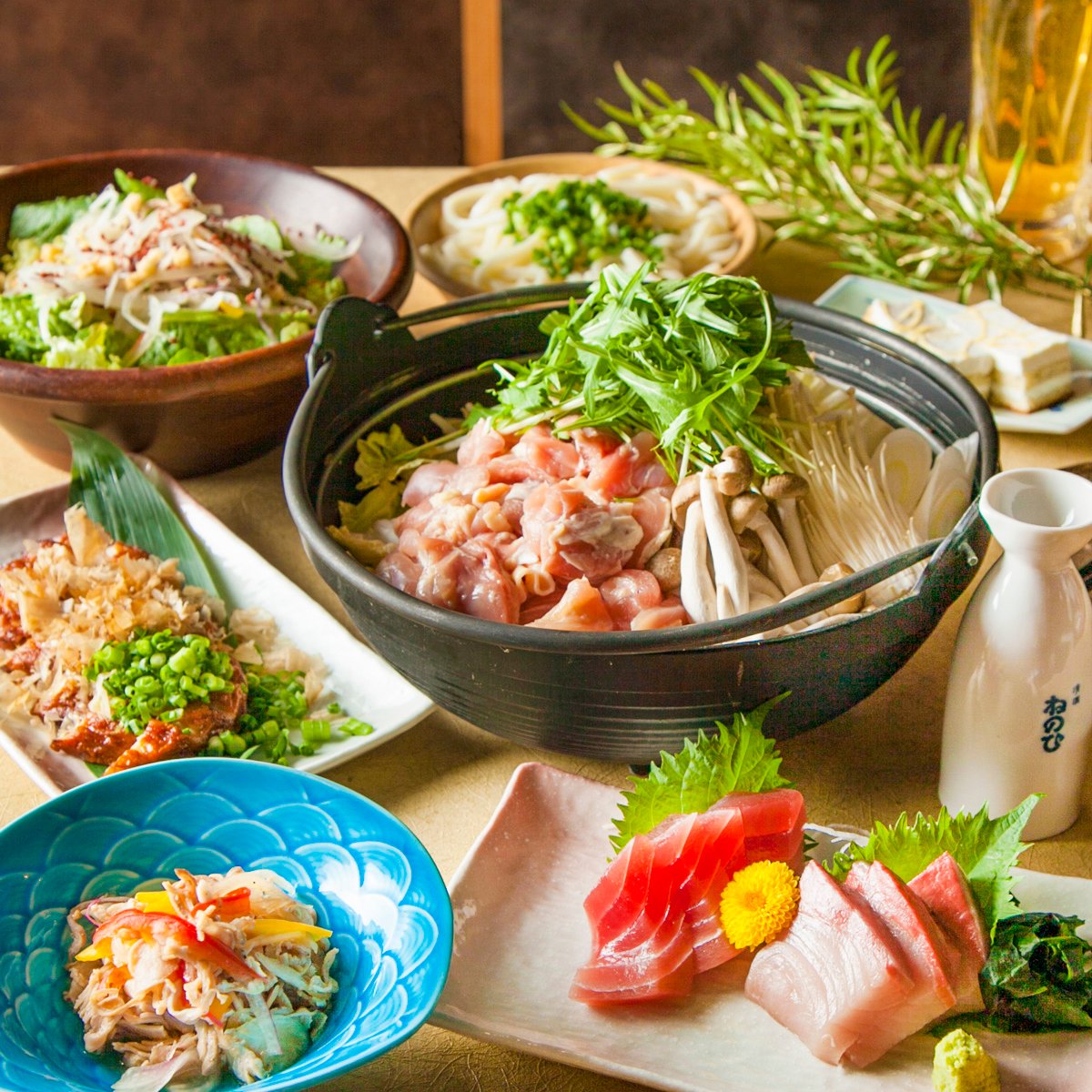 ★3/4スタート【匠】彩り豊かな食材と旬の鮮魚と選べるメイン◎7品2時間飲み放題付⇒3500円