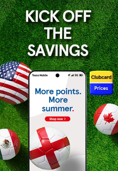 Get up to £50 worth of Clubcard points on selected deals at Tesco Mobile!