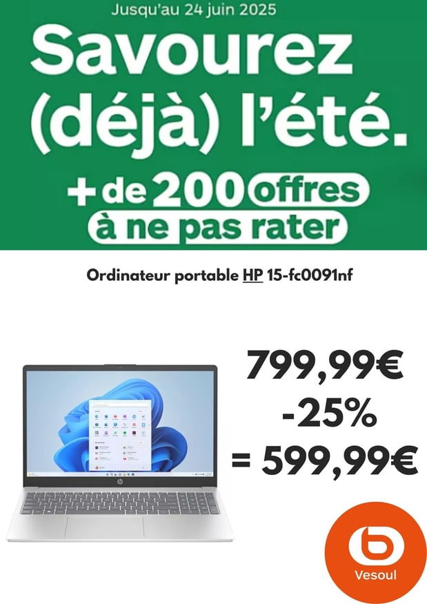 Ordinateur portable HP 15-fc0091nf