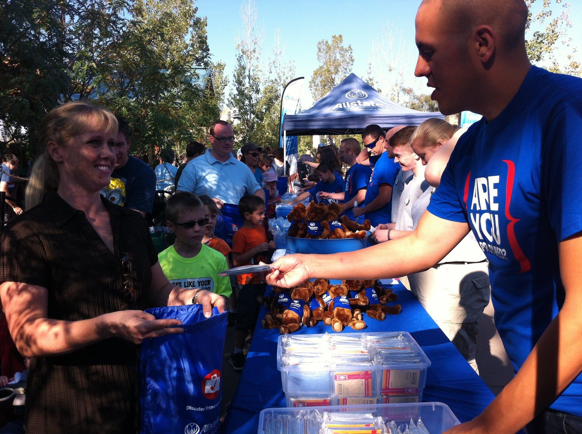 Sam Livas helping out at a local disaster preparedness event.