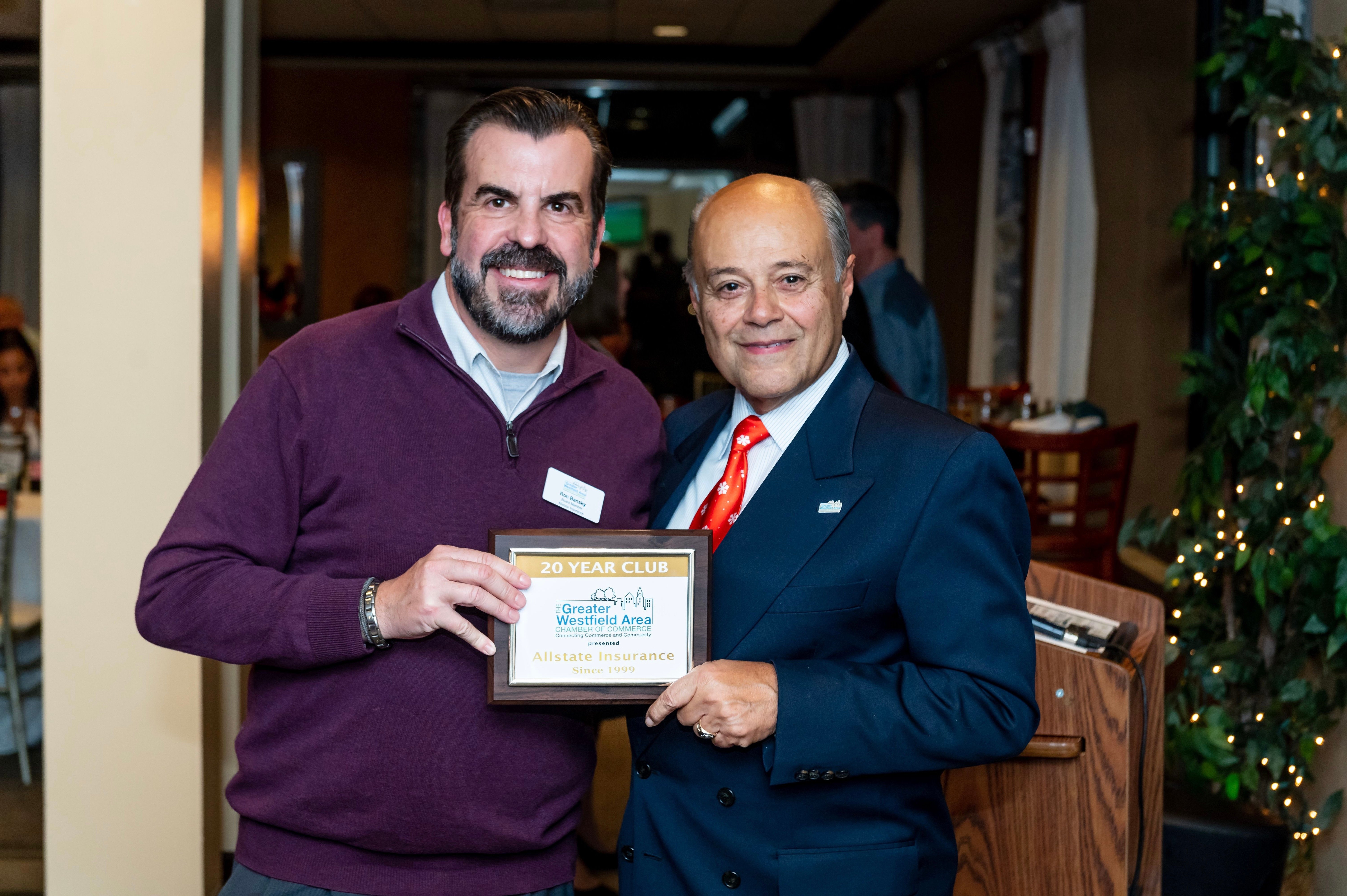 Recognition by the Greater Westfield Area Chamber of Commerce