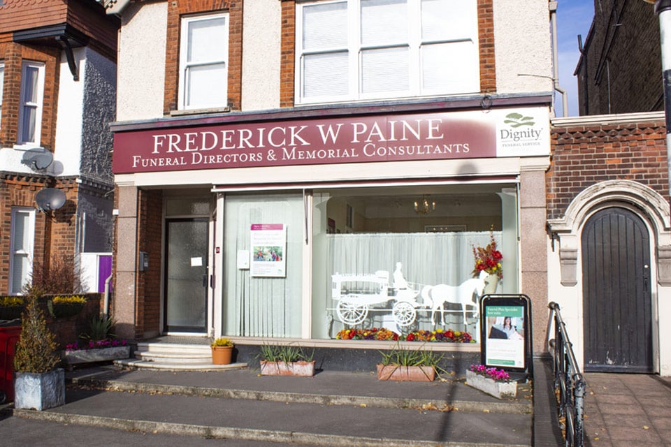 Frederick W Paine Funeral Directors in Norbiton, Surrey.