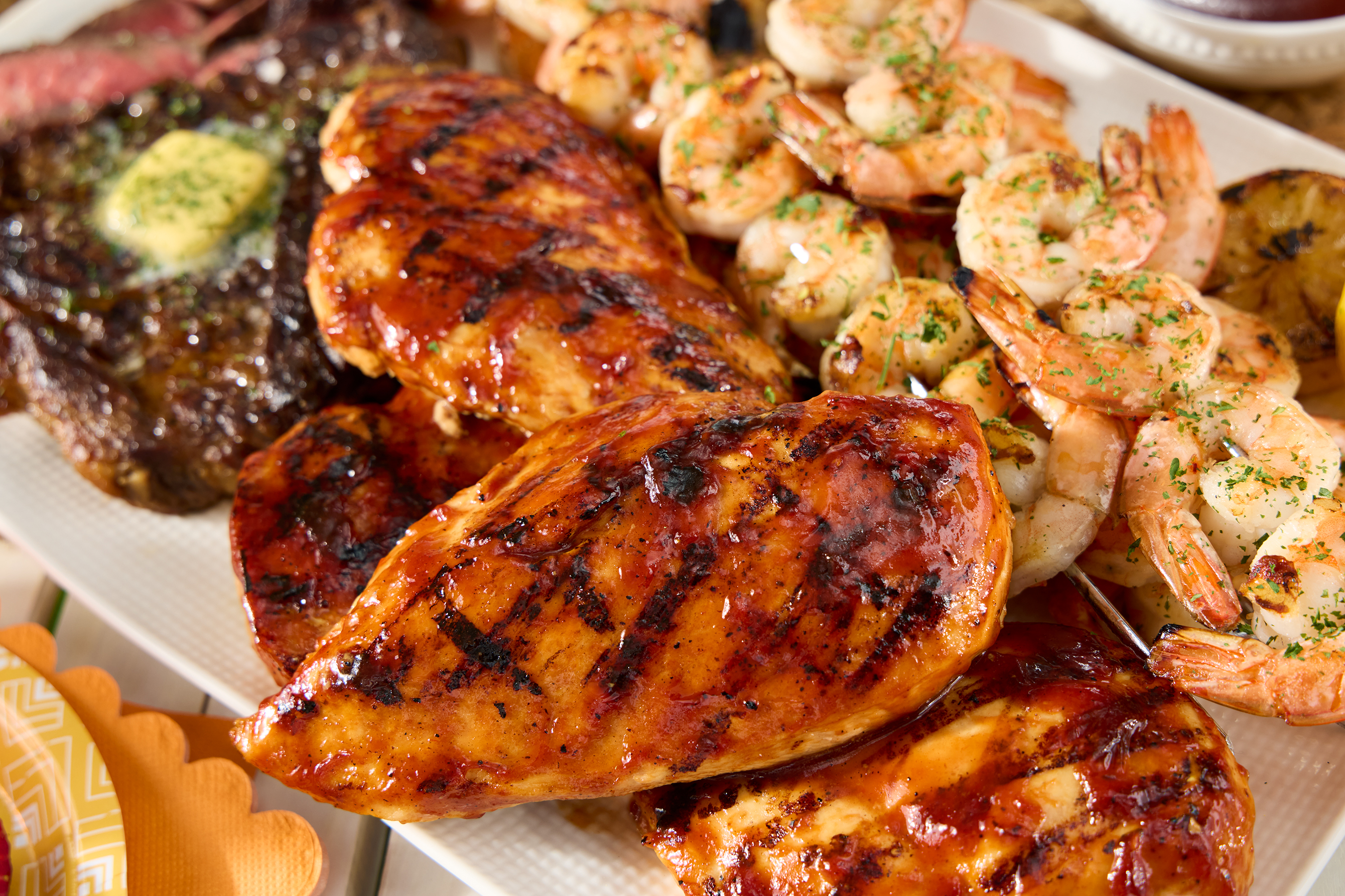 labor day grilled chicken and shrimp