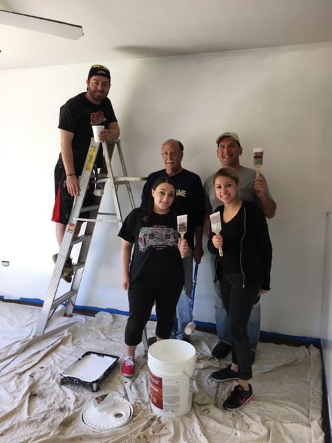 Every year we paint a home for Home of the Sparrow. A homeless family will soon have a safe place to raise their kids.